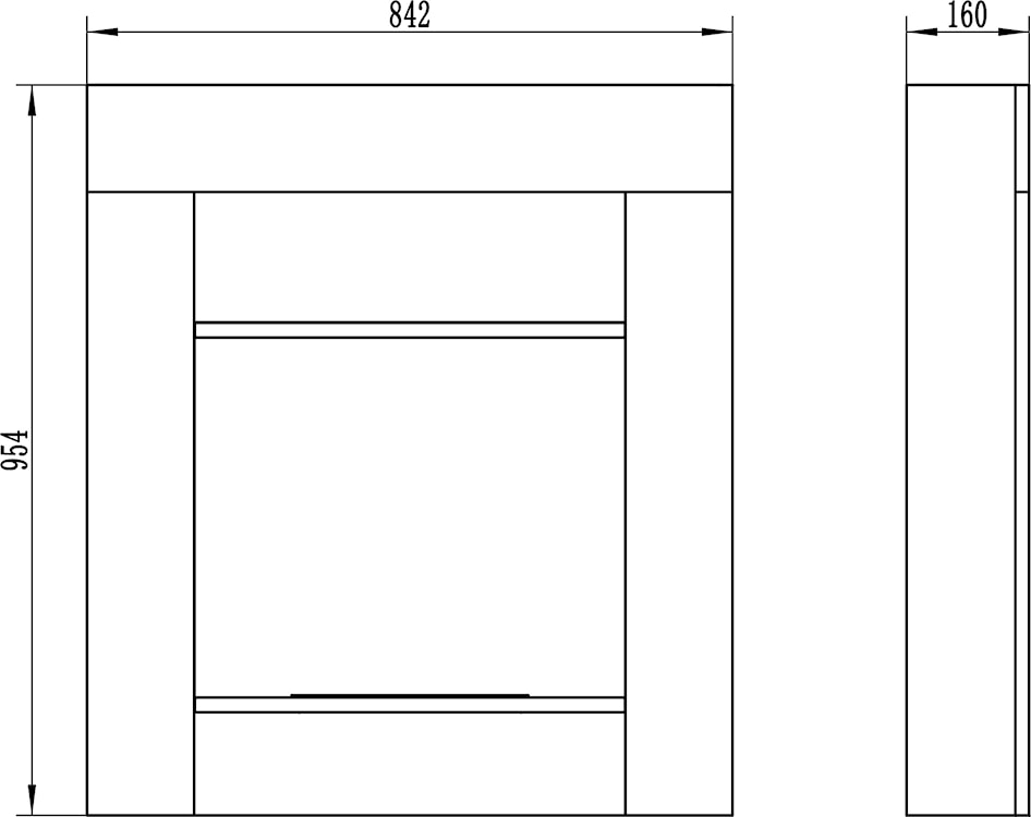 Biokominek portalowy wolnostojący Madeces 84x95 cm w kolorze betonu  - zdjęcie 11