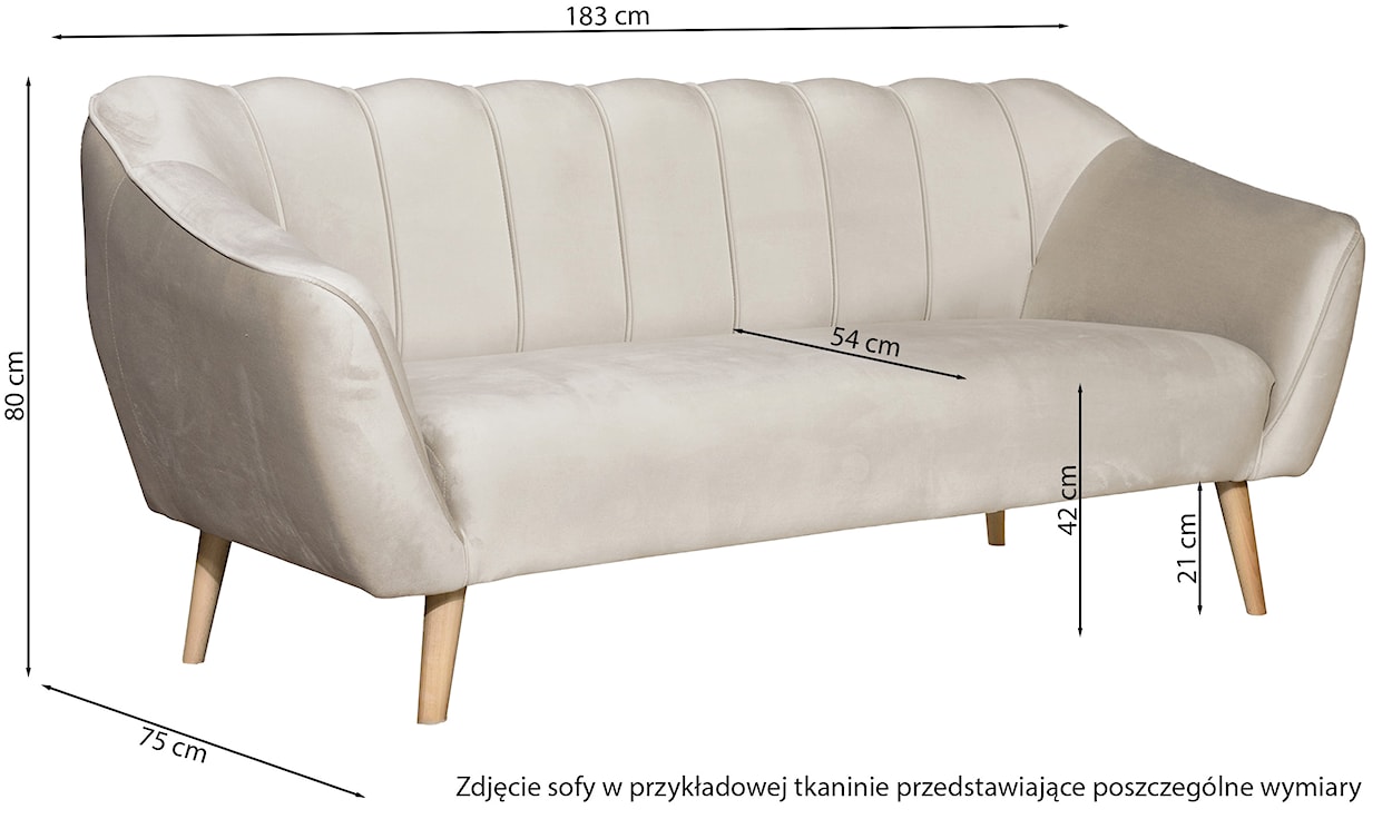 Sofa trzyosobowa Malibu grafitowa welur  - zdjęcie 5