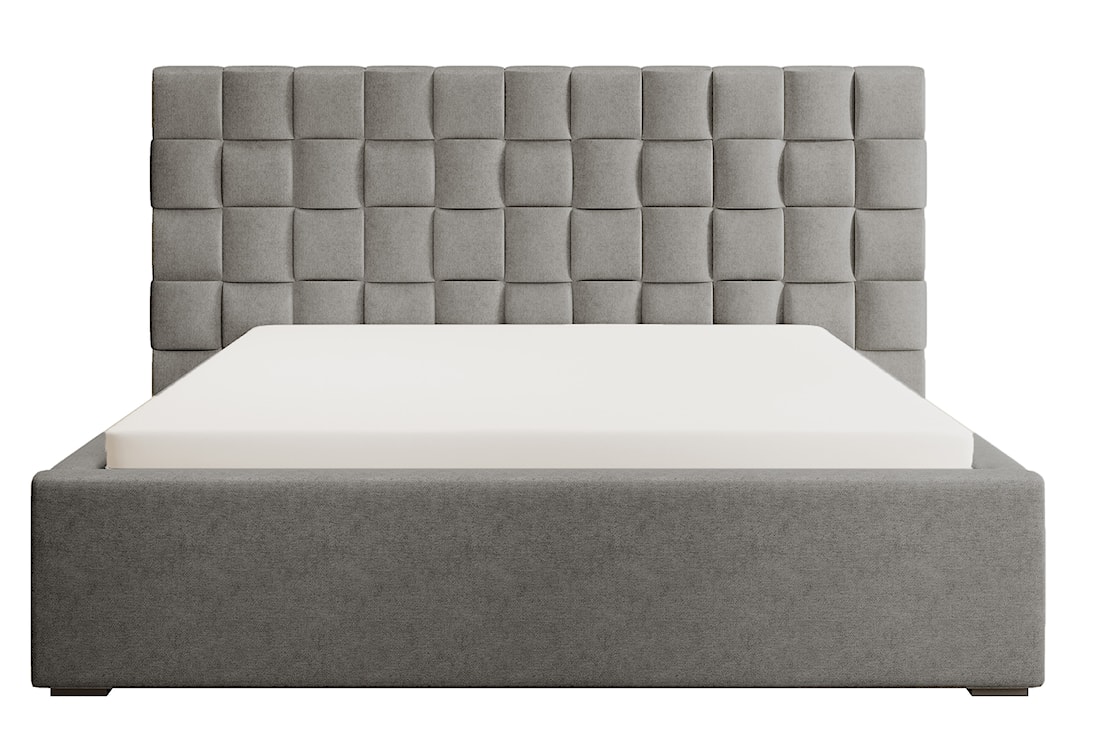 Łóżko tapicerowane 180x200 cm Keitum z pojemnikiem plecionka ciemnoszare  - zdjęcie 5