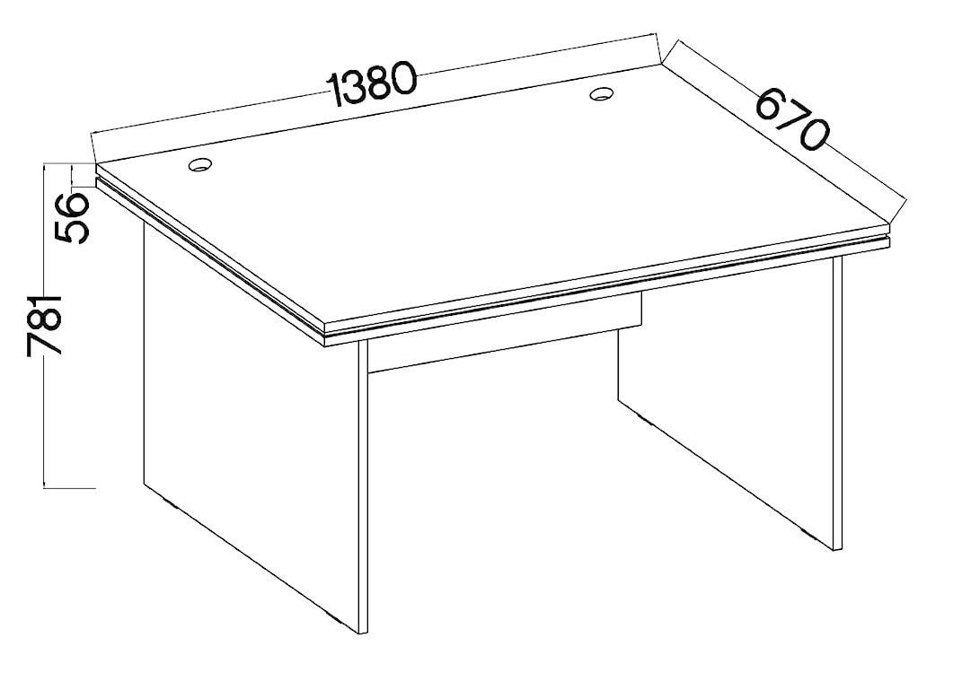 Biurko Stundly 138 cm Dąb artisan z czarną obwódką  - zdjęcie 2