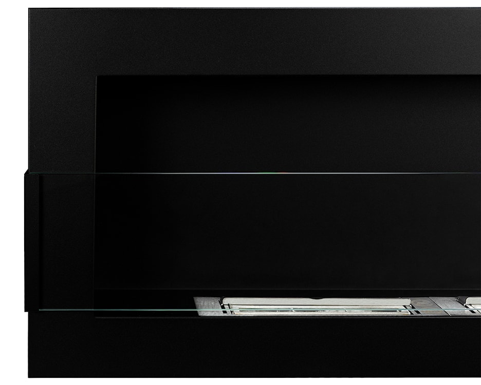 Biokominek wiszący Maltern 120x40 cm z szybą czarny strukturalny  - zdjęcie 6