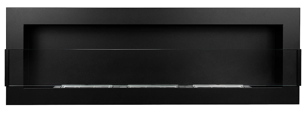Biokominek wiszący Maltern 120x40 cm z szybą czarny strukturalny  - zdjęcie 5