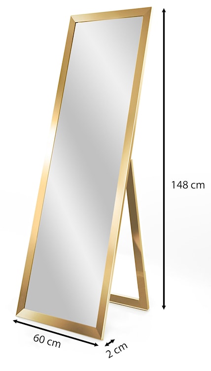 Lustro stojące Manouss 146x46 cm w złotej ramie  - zdjęcie 6