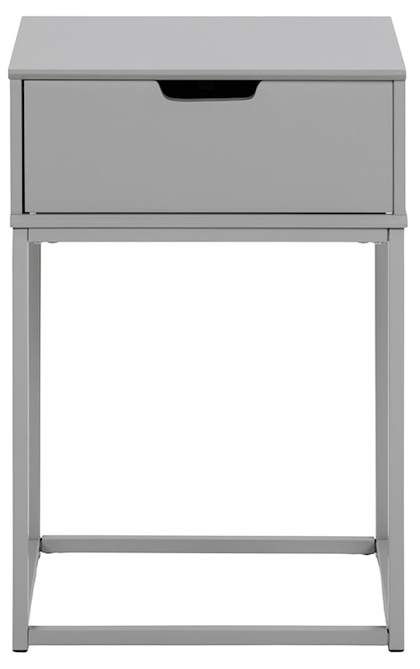 Szafka nocna Maudine szara z szufladą stojąca na metalowej ramie 40x30x61,5 cm  - zdjęcie 2
