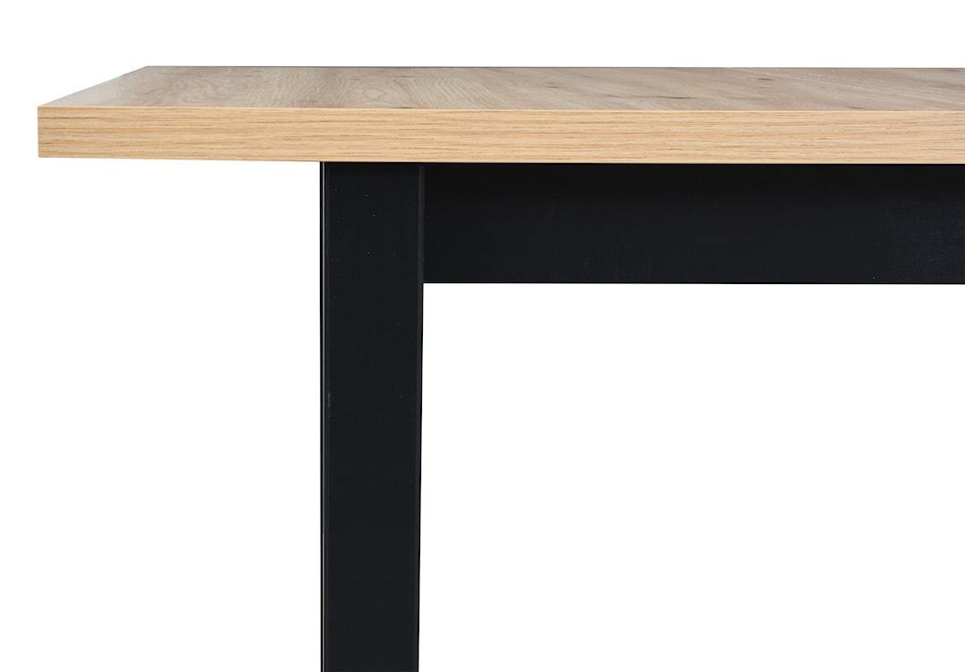 Stół drewniany do jadalni rozkładany Lirine 120-150x80 cm czarny/dąb artisan  - zdjęcie 3