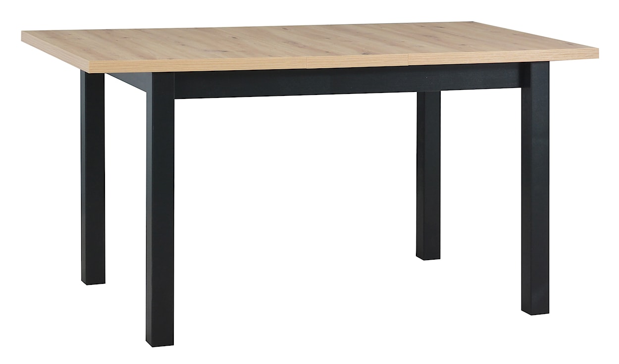 Stół drewniany do jadalni rozkładany Lirine 120-150x80 cm czarny/dąb artisan  - zdjęcie 2