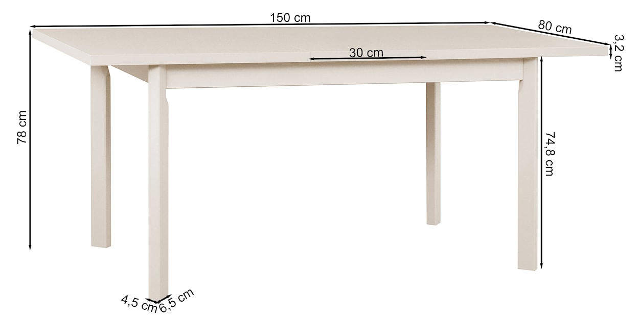 Stół drewniany do jadalni rozkładany Bantale 120-150x80 cm kaszmir  - zdjęcie 4