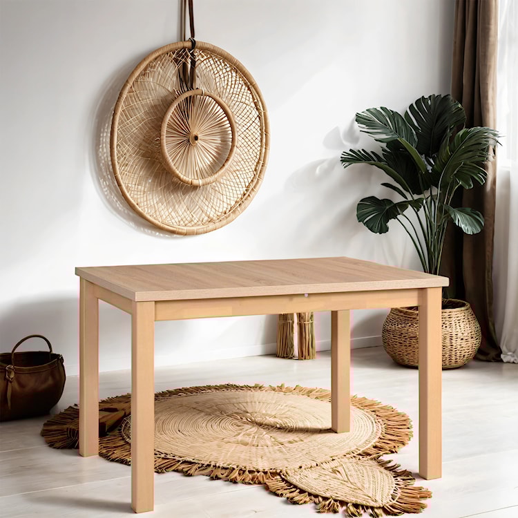 Stół drewniany do jadalni rozkładany Lirine 120-150x80 cm dąb sonoma  - zdjęcie 2