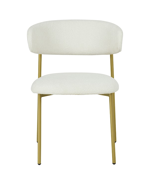Krzesło tapicerowane Menoce w tkaninie boucle kremowe/złote nóżki  - zdjęcie 6