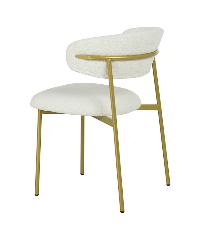 Krzesło tapicerowane Menoce w tkaninie boucle kremowe/złote nóżki  - zdjęcie 8