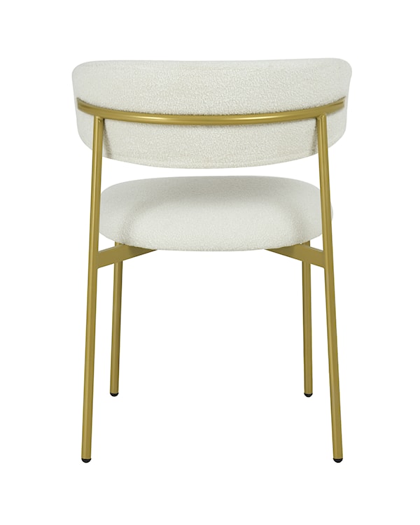 Krzesło tapicerowane Menoce w tkaninie boucle kremowe/złote nóżki  - zdjęcie 9