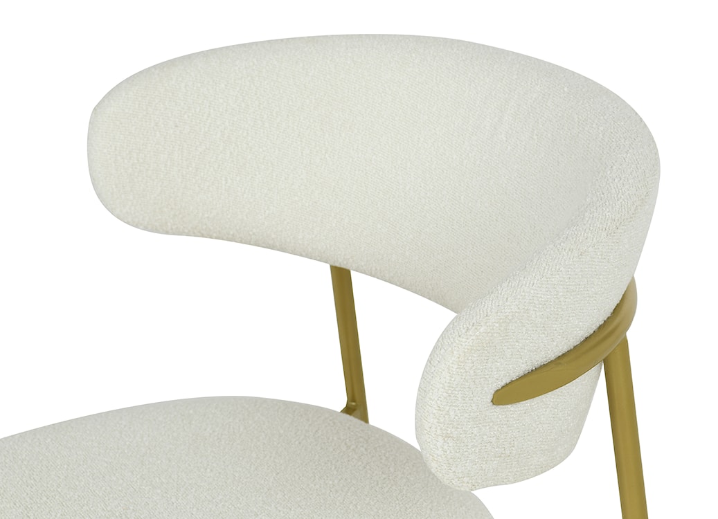 Krzesło tapicerowane Menoce w tkaninie boucle kremowe/złote nóżki  - zdjęcie 10