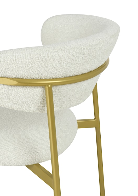 Krzesło tapicerowane Menoce w tkaninie boucle kremowe/złote nóżki  - zdjęcie 11
