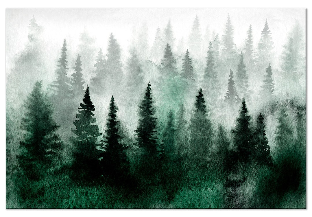 Obraz Mglisty las Skandynawii jednoczęściowy 90x60 cm szeroki 