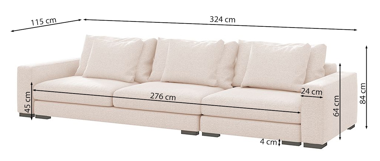 Sofa trzyosobowa Mia szarobrązowa szenil łatwoczyszczący  - zdjęcie 5