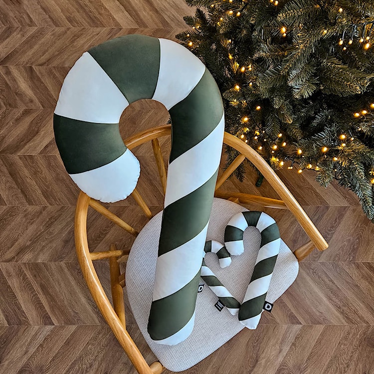 Poduszka XMAS 24 cm zielona laska cukrowa  - zdjęcie 4