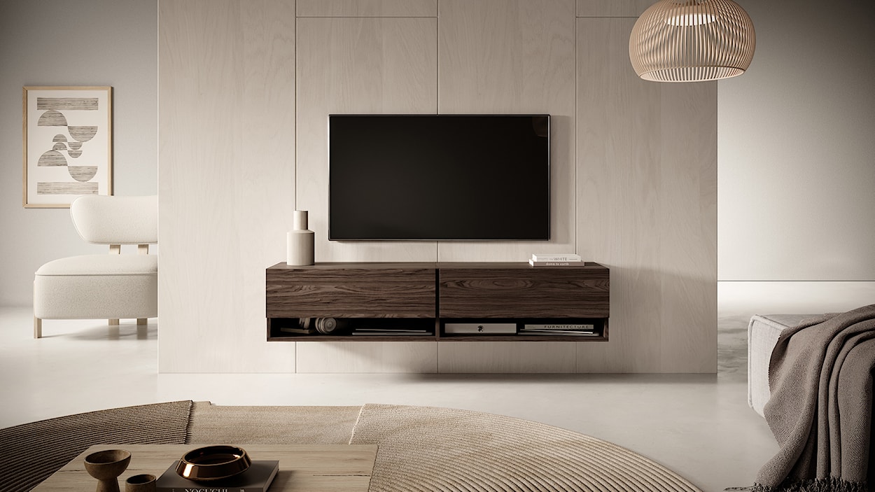 Szafka RTV Mirrgo 140 cm Orzech  - zdjęcie 6