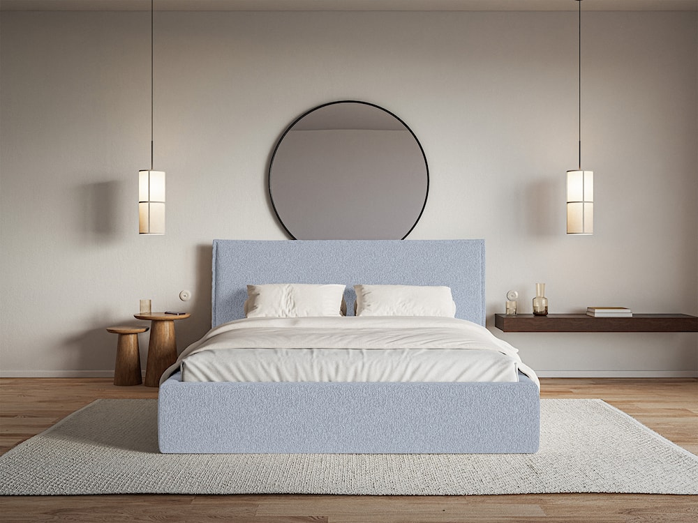 Łóżko tapicerowane 160x200 cm Softie błękitne szenil   - zdjęcie 3