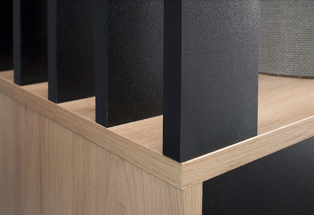 Garderoba jednodrzwiowa Moletto z lustrem i półkami 100 cm dąb artisan/czarna  - zdjęcie 8