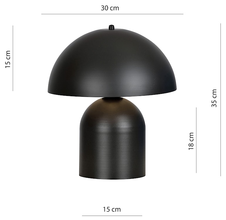 Lampka nocna Mollints 35 cm czarna  - zdjęcie 6
