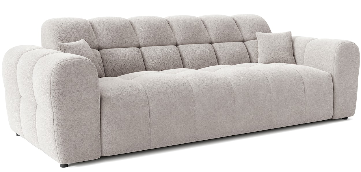 Sofa trzyosobowa Monti szarobeżowa szenil  - zdjęcie 3