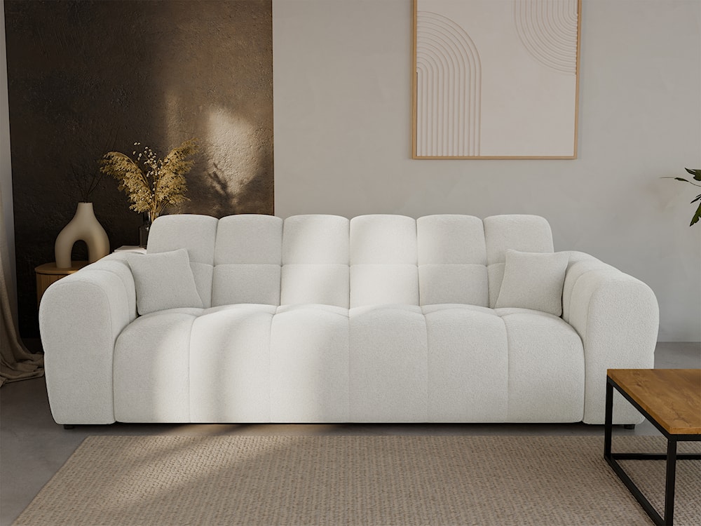 Sofa trzyosobowa Monti kremowa szenil  - zdjęcie 2