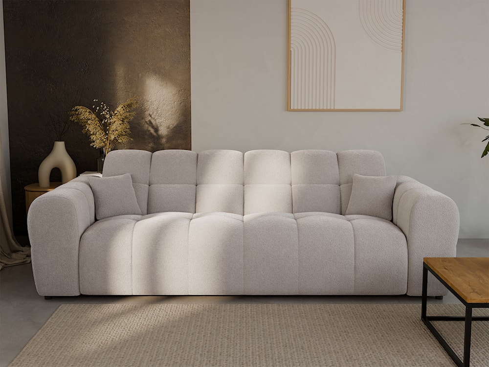 Sofa trzyosobowa Monti szarobeżowa szenil  - zdjęcie 2