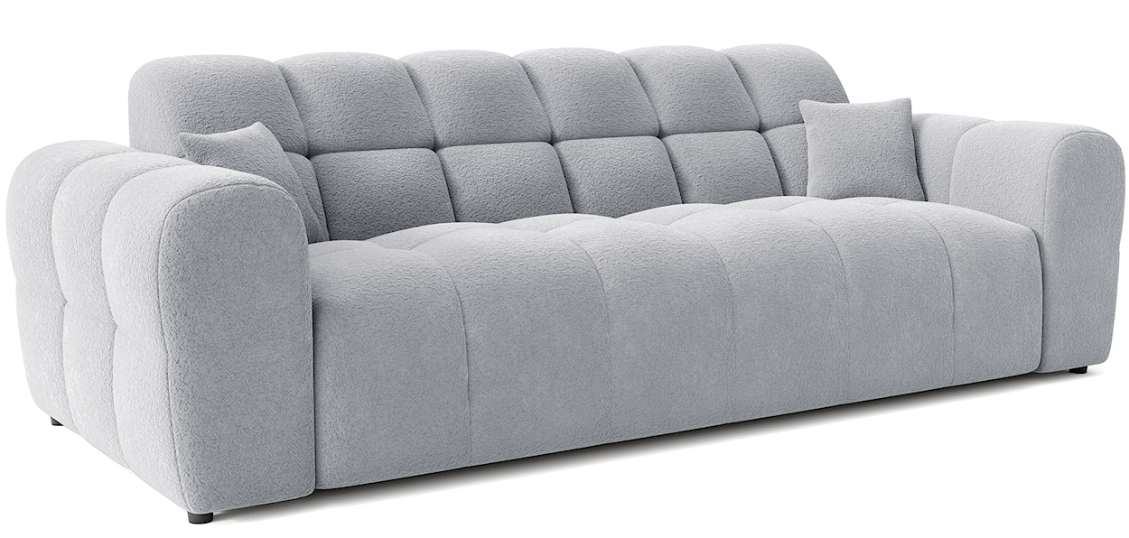 Sofa trzyosobowa Monti jasnoszara szenil  - zdjęcie 3