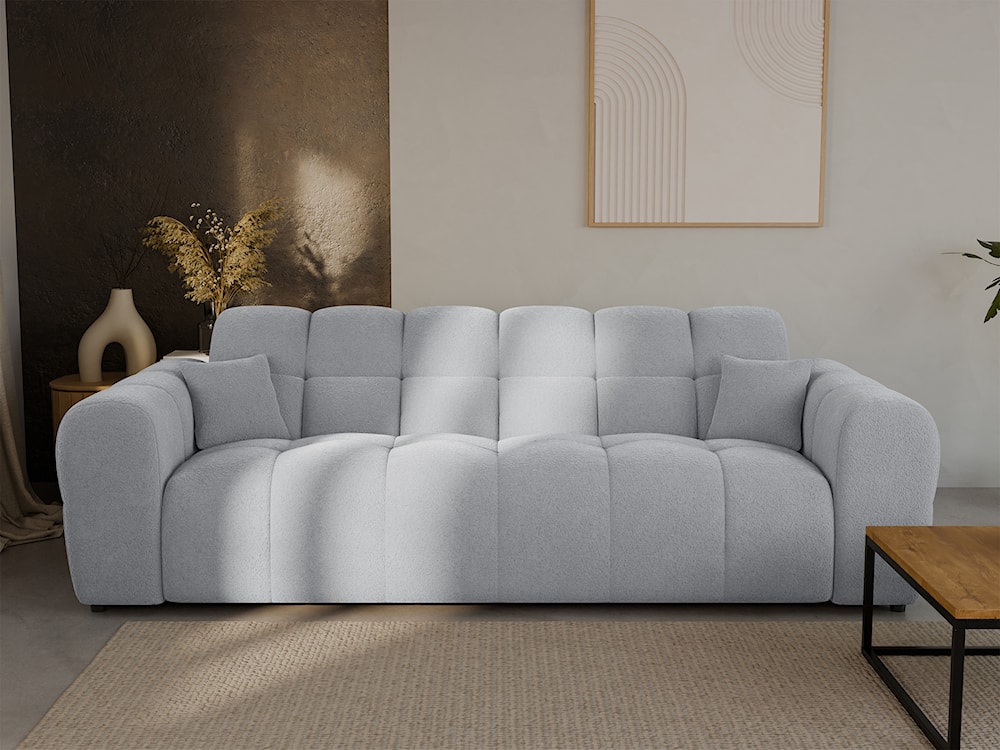 Sofa trzyosobowa Monti jasnoszara szenil  - zdjęcie 2