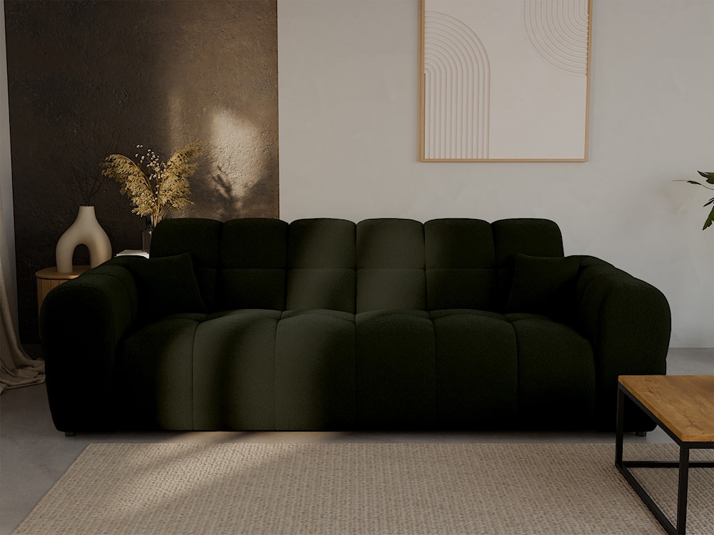 Sofa trzyosobowa Monti oliwkowa szenil  - zdjęcie 2