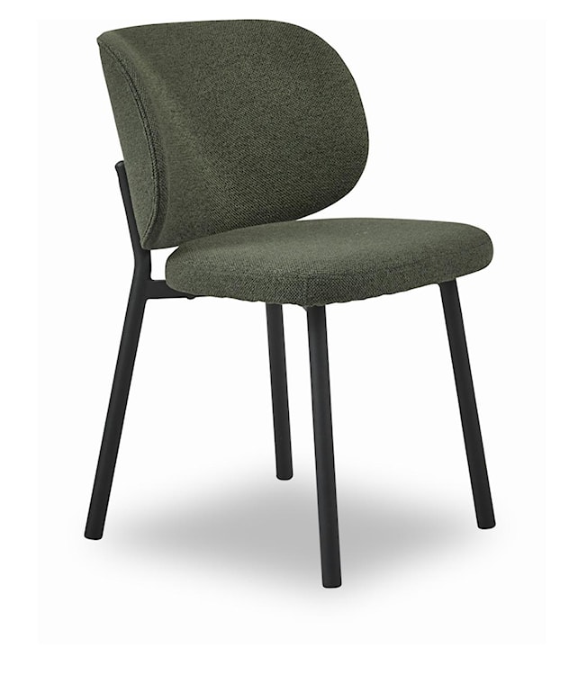 Krzesło tapicerowane Morior tkanina boucle ciemnozielone