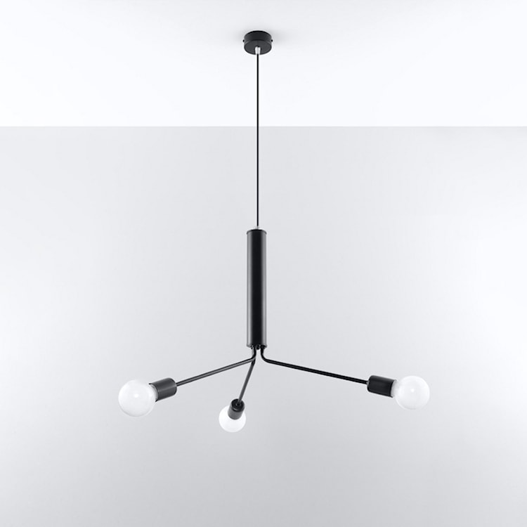 Żyrandol Musibly x3 szeroki minimalistyczny czarny  - zdjęcie 3