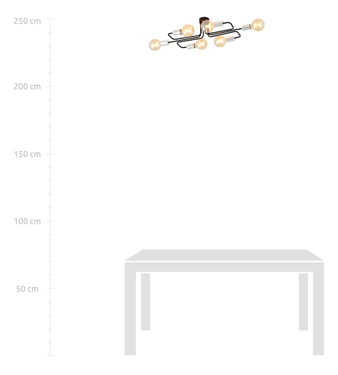 Lampa wisząca Mysture czarno-srebrna x6  - zdjęcie 7