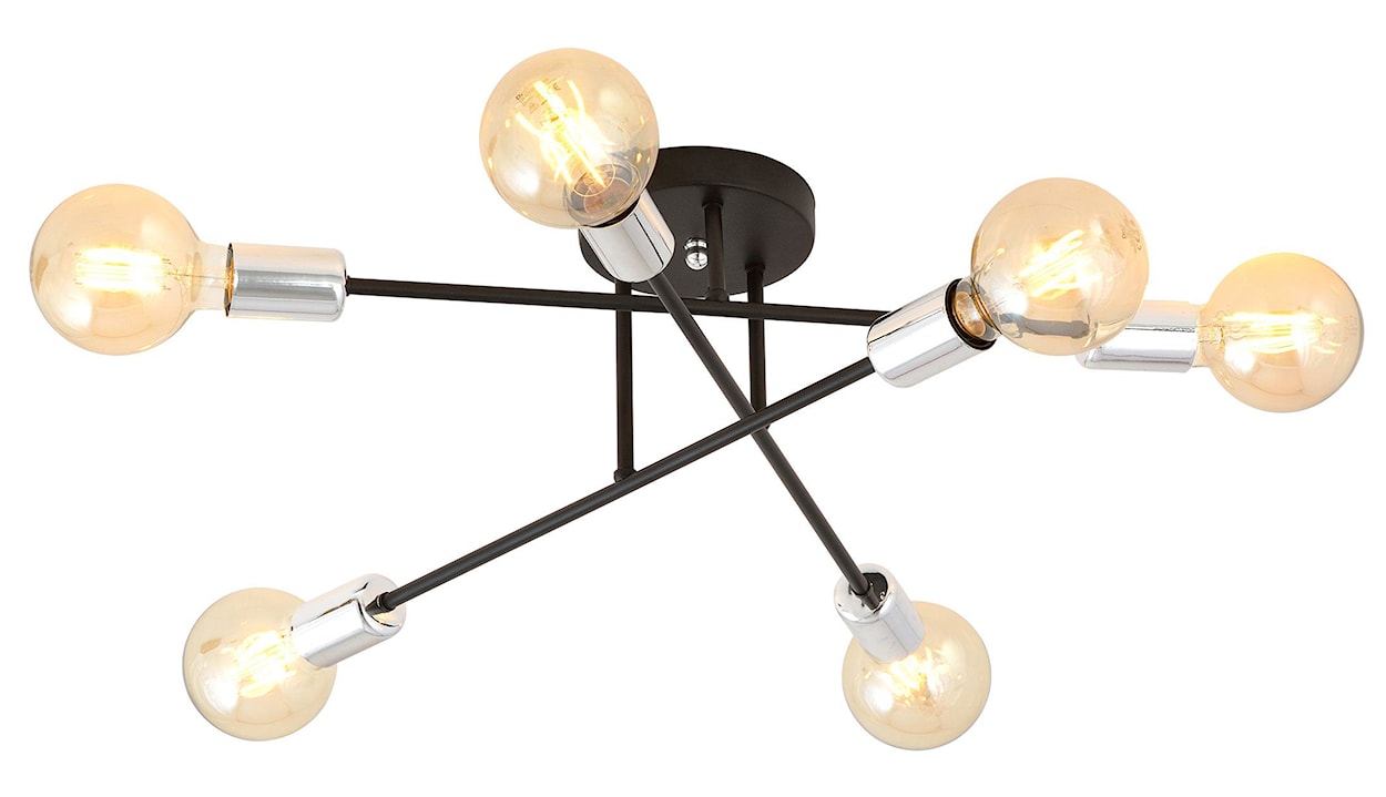 Lampa wisząca Mysture czarno-srebrna ze skrzyżowanymi prętami x6  - zdjęcie 3