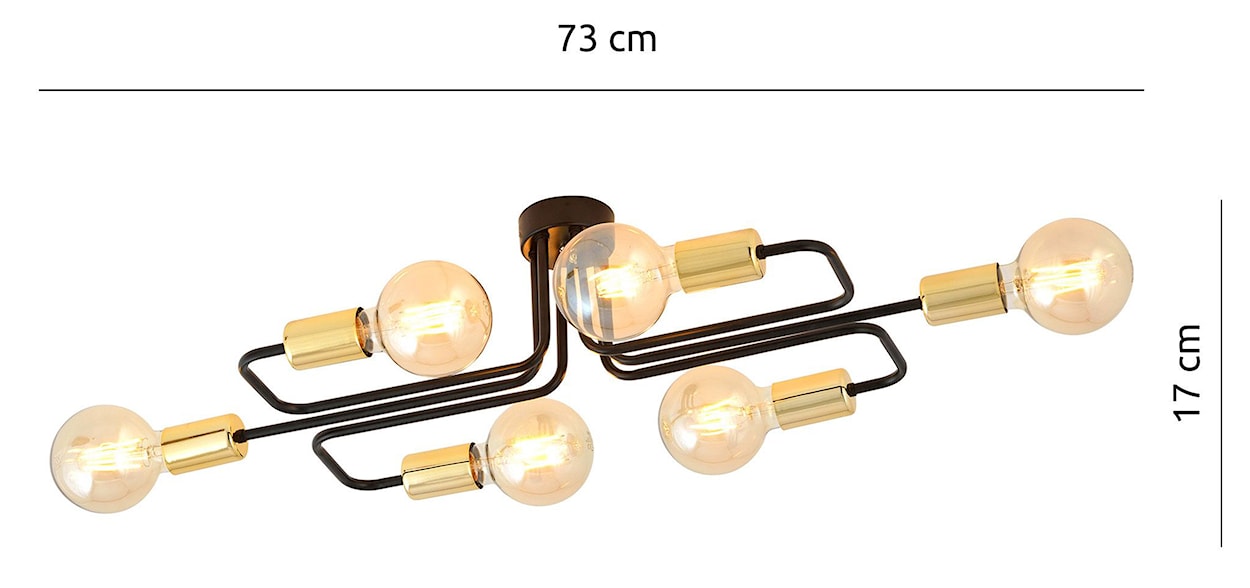 Lampa wisząca Mysture czarno-złota x6  - zdjęcie 4