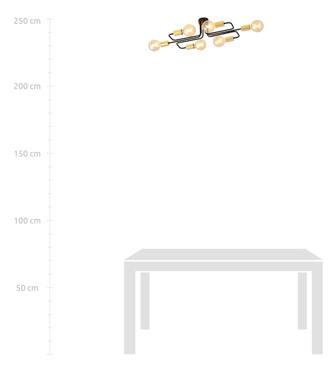 Lampa wisząca Mysture czarno-złota x6  - zdjęcie 5