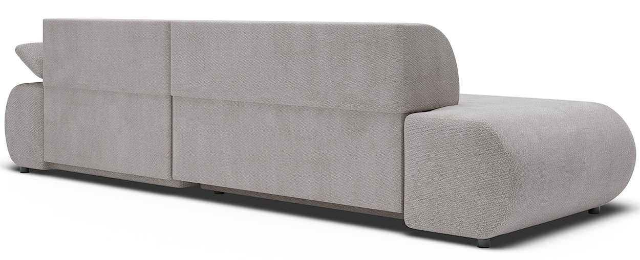 Narożnik z funkcją spania Armone L-kształtny prawostronny jasnoszary szenil  - zdjęcie 9