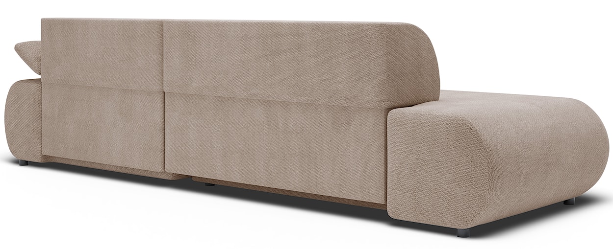 Narożnik z funkcją spania Armone L-kształtny prawostronny beżowy szenil  - zdjęcie 9