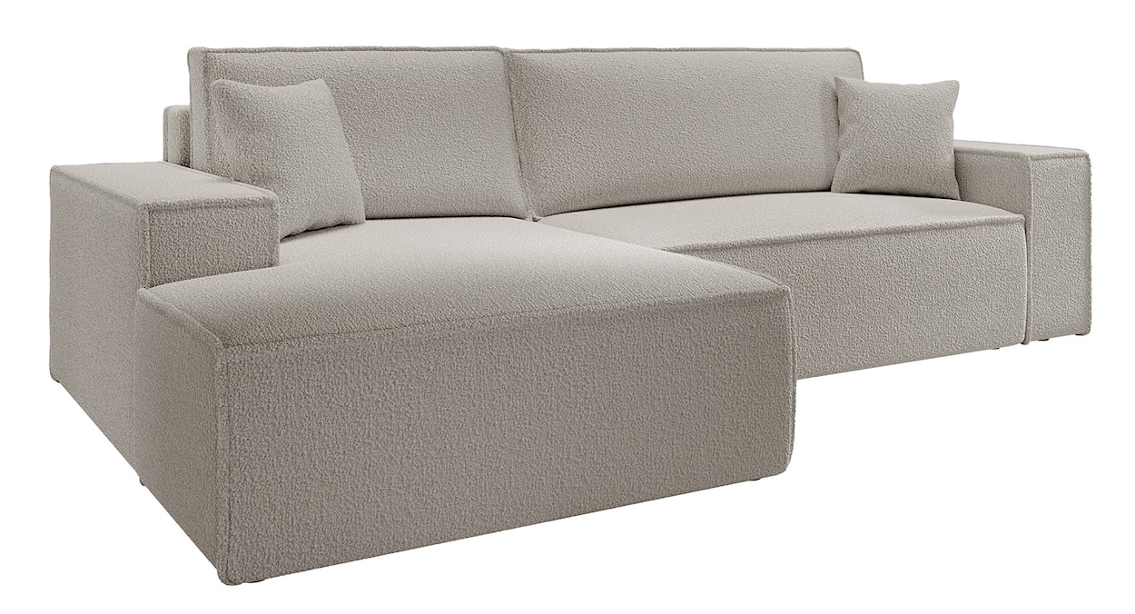 Narożnik z funkcją spania Farese New L-kształtny z pojemnikiem brązowy boucle lewostronny  - zdjęcie 4