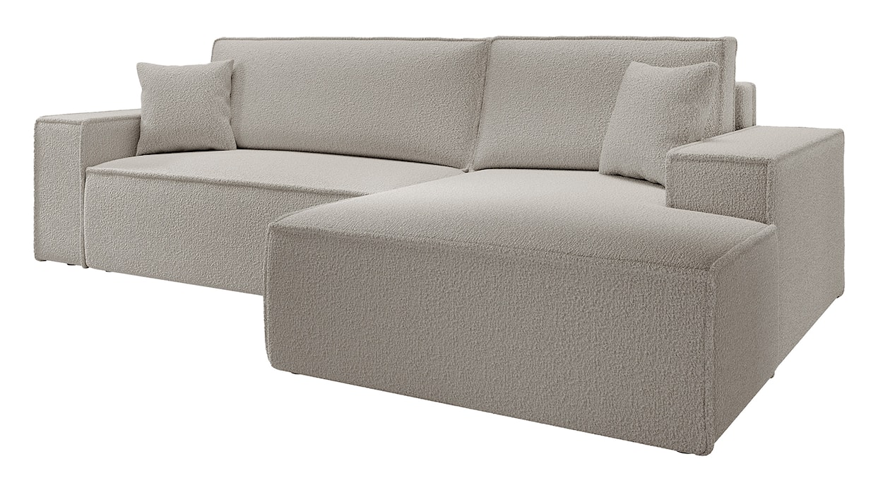 Narożnik z funkcją spania Farese New L-kształtny z pojemnikiem brązowy boucle prawostronny  - zdjęcie 4