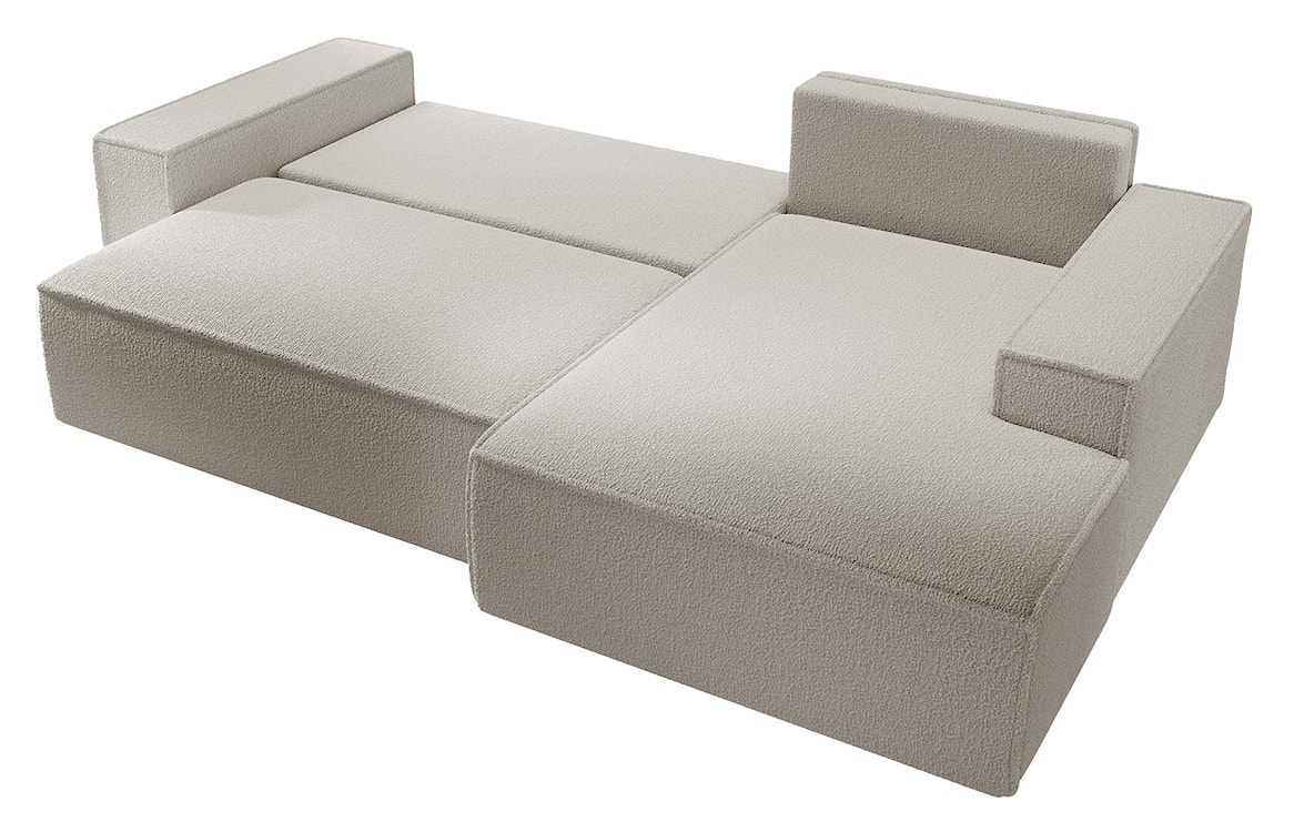 Narożnik z funkcją spania Farese New L-kształtny z pojemnikiem brązowy boucle prawostronny  - zdjęcie 5