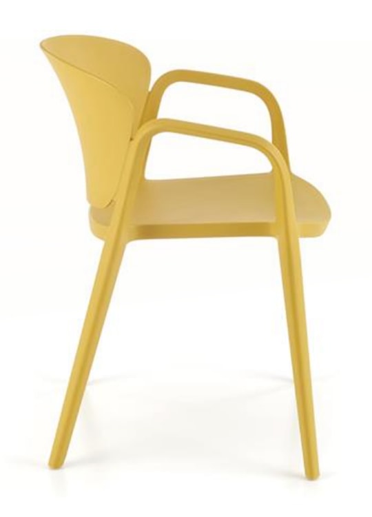 Krzesło z tworzywa Nionine z podłokietnikami żółte  - zdjęcie 7