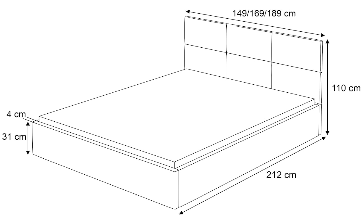 Łóżko tapicerowane 160x200 cm Nestio z pojemnikiem i metalowym stelażem granatowy welur  - zdjęcie 7