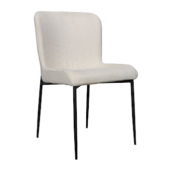 Krzesło tapicerowane Neul kremowy sztruks na czarnych nogach