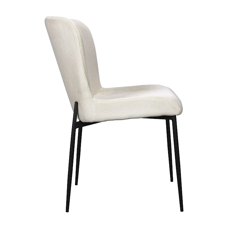 Krzesło tapicerowane Neul kremowy sztruks na czarnych nogach  - zdjęcie 7