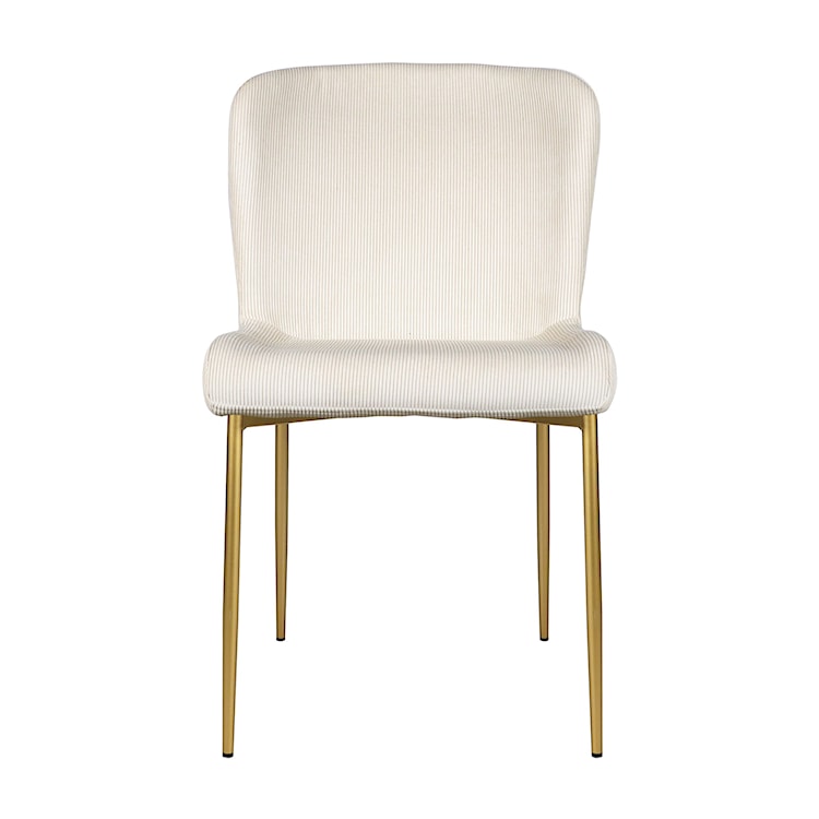 Krzesło tapicerowane Neul kremowy sztruks na złotych nogach  - zdjęcie 5