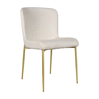 Krzesło tapicerowane Neul kremowy sztruks na złotych nogach