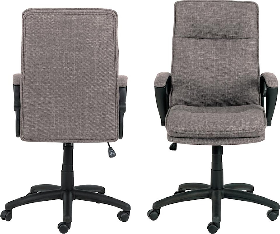 Krzesło biurowe Neyla tapicerowane szaro-brązowe obrotowe z regulacją wysokości   - zdjęcie 3