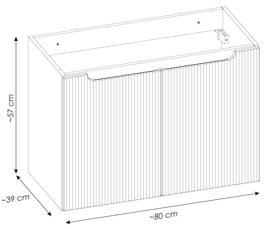 Szafka łazienkowa dwudrzwiowa Novia z blatem 80 cm beżowa/biały  - zdjęcie 7