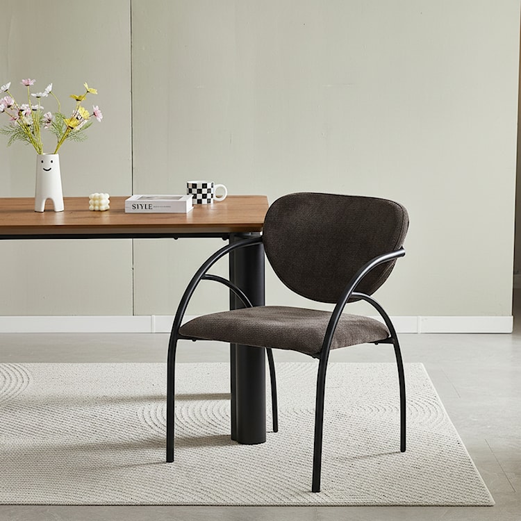 Krzesło tapicerowane Novaric brązowy szenil  - zdjęcie 2